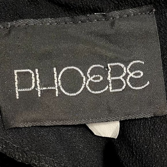 80s Does 40s Phoebe Black Crepe Cap Sleeve Drop Waist Midi Dress with Crochet La - Picture 7 of 8